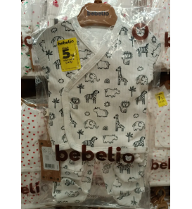 Bebelio Organik Fitilli Penye Beşli Zıbın Takımı Çeşitleri / ZEBRA DESEN