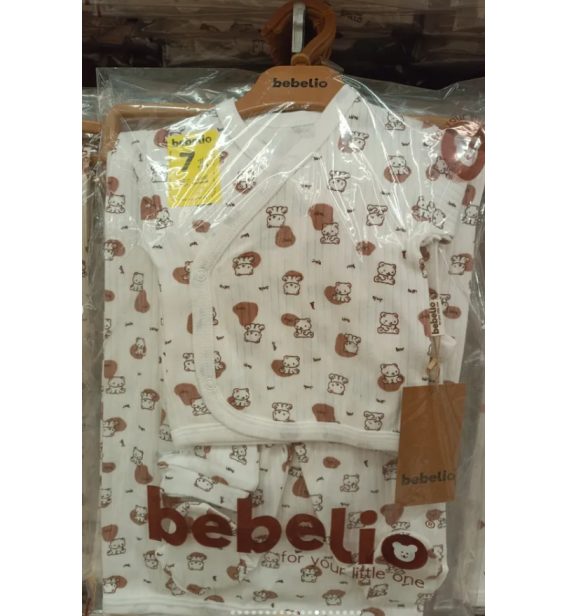 BEBELİO BATTANİYELİ 7Lİ ORGANİK FİTİLLİ PENYE KUMAŞ HASTANE ÇIKIŞI ÇEŞİTLERİ / BEYAZ ZEMİN KEDİCİKLER