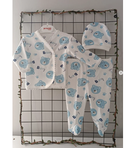 Süper kampanyalı üç parça zıbın takımı çeşitleri / MAVİ AYICIK KAFALAR