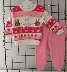 BEBECOCUKREYONU KAMPANYALI TAKIMLAR SERİSİ BEBE TAKIM / PEMBE KALPLİ TAVŞAN