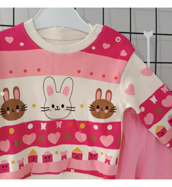 BEBECOCUKREYONU KAMPANYALI TAKIMLAR SERİSİ BEBE TAKIM / PEMBE KALPLİ TAVŞAN