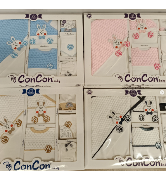 CONCON PONÇİK PENYE KUMAŞ 10 PARÇA HASTANE ÇIKIŞ SETİ ÇEŞİTLERİ / HAVUÇLU TAVŞAN / RENK SEÇİNİZ