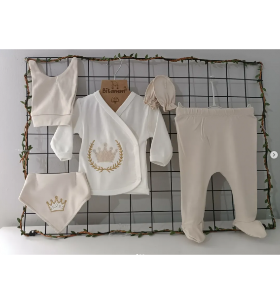 BİTANEM KAMPANYALI BEŞLİ PENYE ZIBIN TAKIMI ÇEŞİTLERİ / KAHVE TAÇ DESEN