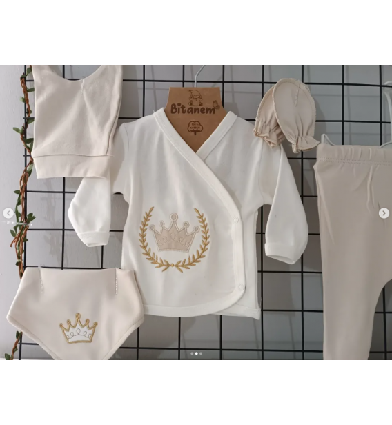 BİTANEM KAMPANYALI BEŞLİ PENYE ZIBIN TAKIMI ÇEŞİTLERİ / KAHVE TAÇ DESEN