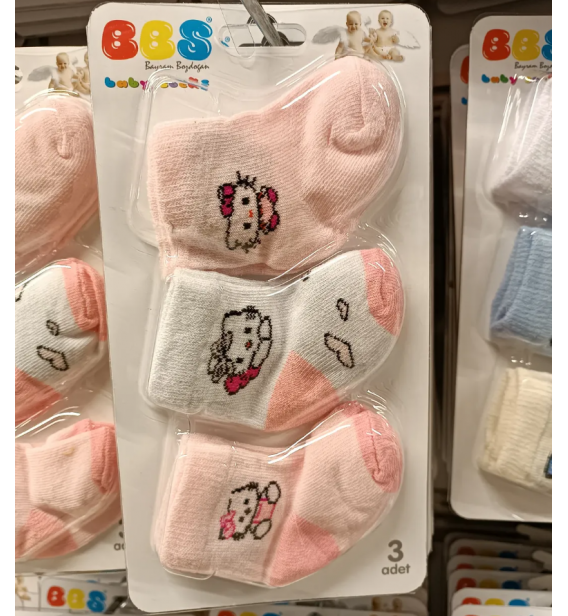BBS 0-6 AY KAMPANYALI BEBE ÇORAP ÇEŞİTLERİ / KİTTY PEMBE