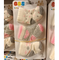 BBS 0-6 AY KAMPANYALI BEBE ÇORAP ÇEŞİTLERİ / PEMBE ÇİZGİLİ KALPLİ