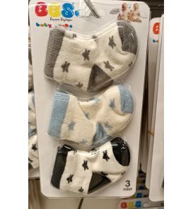 BBS 0-6 AY KAMPANYALI BEBE ÇORAP ÇEŞİTLERİ / YILDIZ DESEN MAVİLİ