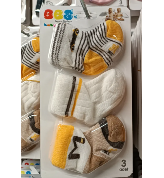 BBS 0-6 AY KAMPANYALI BEBE ÇORAP ÇEŞİTLERİ / M YAZILI SARI