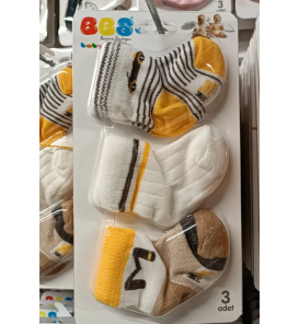 BBS 0-6 AY KAMPANYALI BEBE ÇORAP ÇEŞİTLERİ / M YAZILI SARI