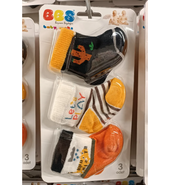 BBS 0-6 AY KAMPANYALI BEBE ÇORAP ÇEŞİTLERİ / KAKTÜS TURUNCU