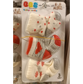 BBS 0-6 AY KAMPANYALI BEBE ÇORAP ÇEŞİTLERİ / KALPLİ ÇİZGİLİ KIRMIZI