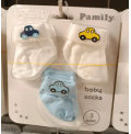 0-6 AY PAMİLY FİGÜRLÜ ÜÇLÜ PENYE ÇORAP ÇEŞİTLERİ / ARABA DESEN