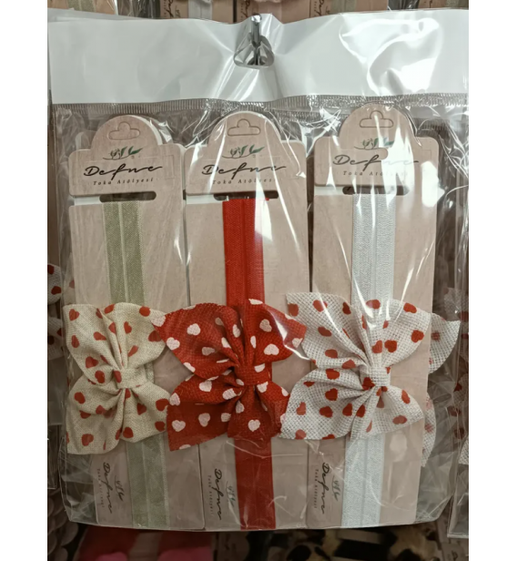 0-1 yaş Tasarım bandana çeşitleri / KALP DESENLİ