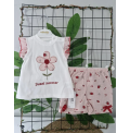 PRETTY FLOWERS FİYONKLU MÜSLİN ŞORTLU KIZ TAKIM