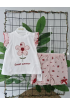 PRETTY FLOWERS FİYONKLU MÜSLİN ŞORTLU KIZ TAKIM