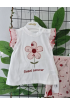 PRETTY FLOWERS FİYONKLU MÜSLİN ŞORTLU KIZ TAKIM