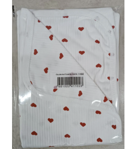 Hakkında daha ayrıntılıÖzlem bebe çift katlı desenli penye kundak( MİNİ KALP DESEN) 90*90 cm yumuşak gramajli pamuklu kumaş