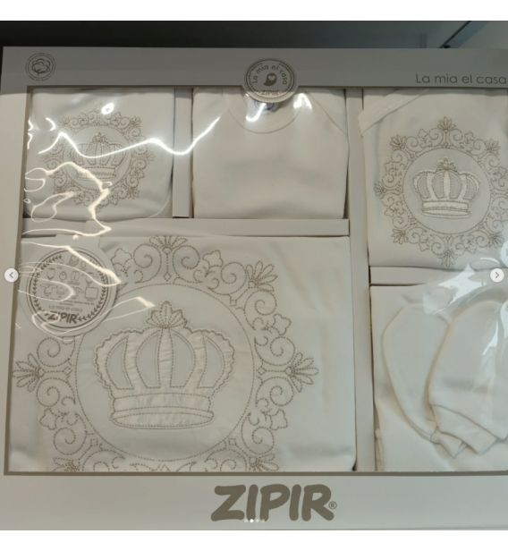 ZIPIR BABY PAMUKLU 10LU KUTULU HASTANE ÇIKIŞI ÇEŞİTLERİ / TAÇLI RENK SEÇİNİZ