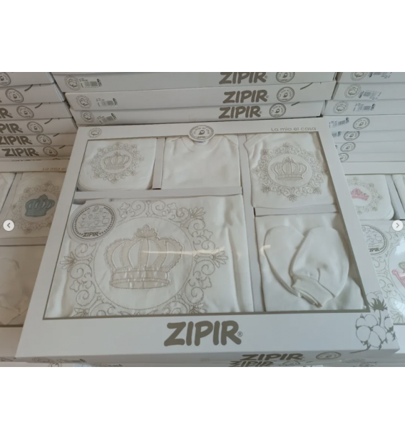 ZIPIR BABY PAMUKLU 10LU KUTULU HASTANE ÇIKIŞI ÇEŞİTLERİ / TAÇLI RENK SEÇİNİZ