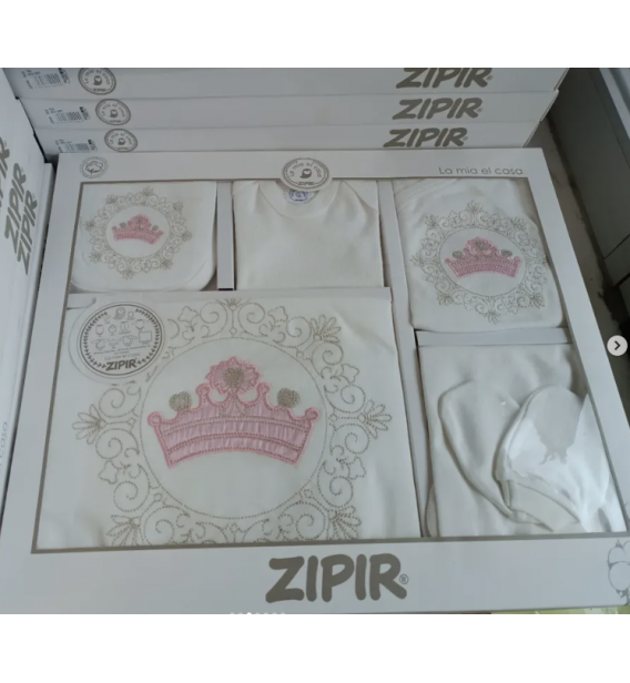 ZIPIR BABY PAMUKLU 10LU KUTULU HASTANE ÇIKIŞI ÇEŞİTLERİ / TAÇLI RENK SEÇİNİZ