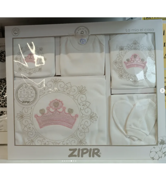 ZIPIR BABY PAMUKLU 10LU KUTULU HASTANE ÇIKIŞI ÇEŞİTLERİ / TAÇLI RENK SEÇİNİZ