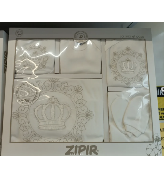 ZIPIR BABY PAMUKLU 10LU KUTULU HASTANE ÇIKIŞI ÇEŞİTLERİ / TAÇLI RENK SEÇİNİZ
