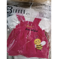 LUXURY ARILI PENYE BLUZLU BEBE ELBİSE / FUŞYA