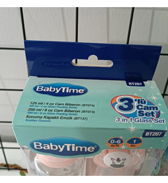 BABY TİME 3LÜ CAM BİBERON SET