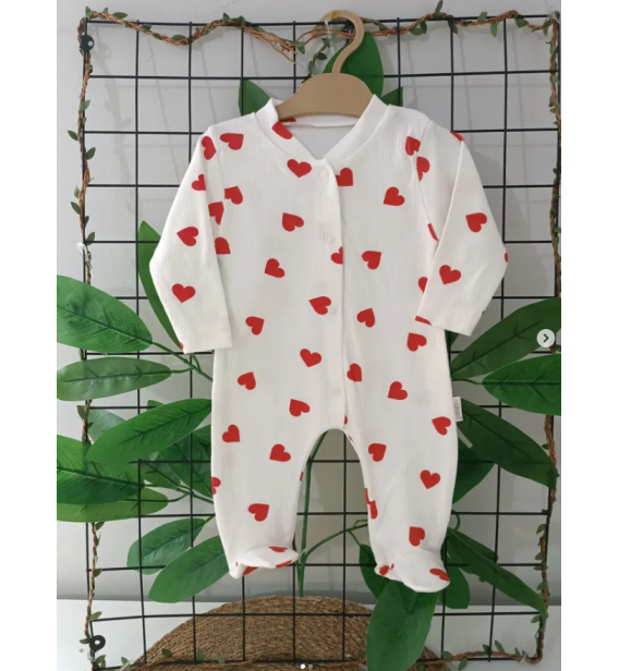 KAMPANYALI PENYE KUMAŞ YUMUŞACIK ÖNDEN ÇITÇITLI BEBE TULUM ÇEŞİTLERİ/ BÜYÜK KALP DESEN