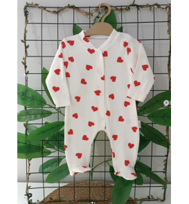 KAMPANYALI PENYE KUMAŞ YUMUŞACIK ÖNDEN ÇITÇITLI BEBE TULUM ÇEŞİTLERİ/ BÜYÜK KALP DESEN