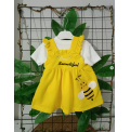 LUXURY ARILI PENYE BLUZLU BEBE ELBİSE / SARI