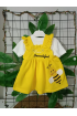 LUXURY ARILI PENYE BLUZLU BEBE ELBİSE / SARI