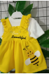 LUXURY ARILI PENYE BLUZLU BEBE ELBİSE / SARI