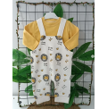 GÖZDE CUTE LİON WAFFLE KUMAŞ PENYE BLUZLU BEBE SLOPET / SARI