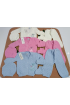 MODİFY 6 ay için 4 parça triko bebe set / MAVİ ZEMİN