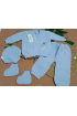 MODİFY 6 ay için 4 parça triko bebe set / MAVİ ZEMİN