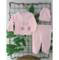 FİTİLLİ PENYE KUMAŞ KABARTMA I DAD ÜÇLÜ ZIBIN TAKIMI / PEMBE