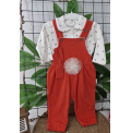 GONCA YUMUŞACIK FİTİLLİ PENYE BLUZLU BANDANALI BEBE SLOPET / KIRMIZI