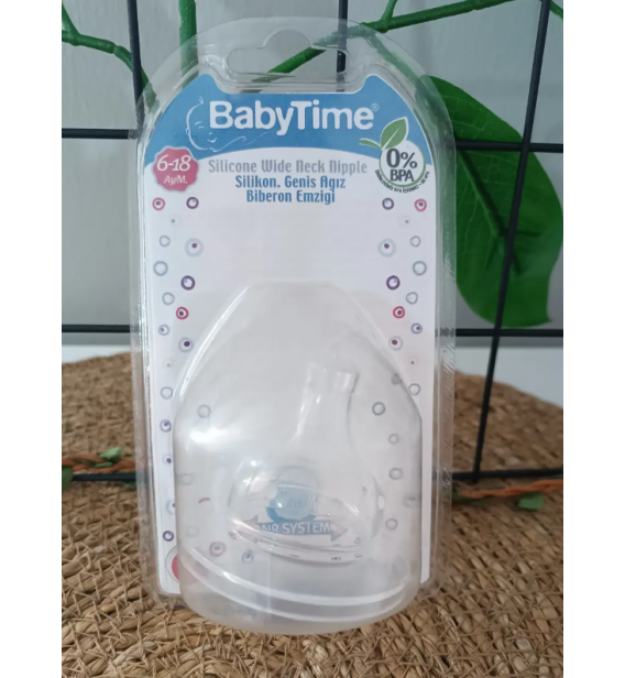 BABY TİME 2 NO (6-18 AY+) SİLİKON GENİŞ AĞIZLI BİBERON EMZİĞİ