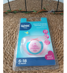 WEE BABY 3 NO (18+) ŞEFFAF DESENLİ DAMAKLI EMZİK / LİTTLE PRİNCESS PEMBE