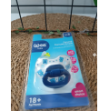 WEE BABY 3 NO (18+) ŞEFFAF DESENLİ DAMAKLI EMZİK / HARFLİ MAVİ
