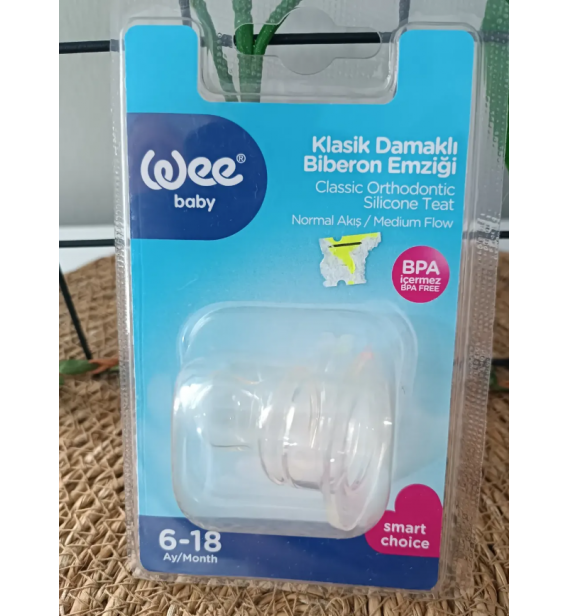 WEE BABY KLASİK DAMAKLI BİBERON EMZİĞİ (6-18 ay)
