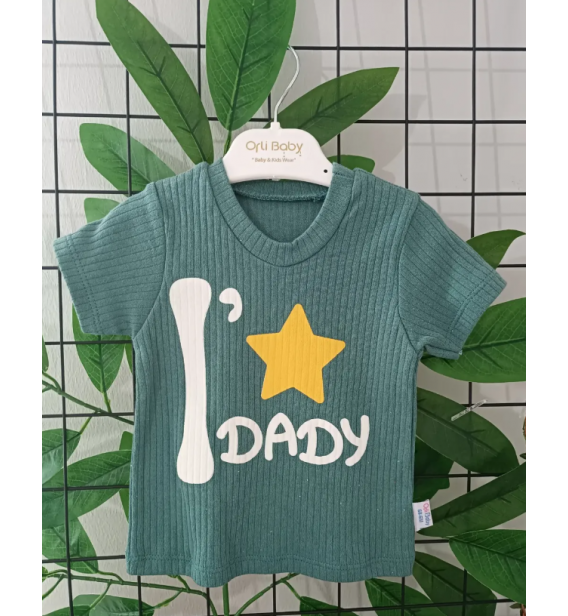 6 AY ORLİ DADY FİTİLLİ PENYE BEBE TİŞÖRT / yeşil
