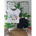 ALLBERO LAKOS BLUZ KETEN ŞORT TRAFİK BEBE TAKIM / YEŞİL