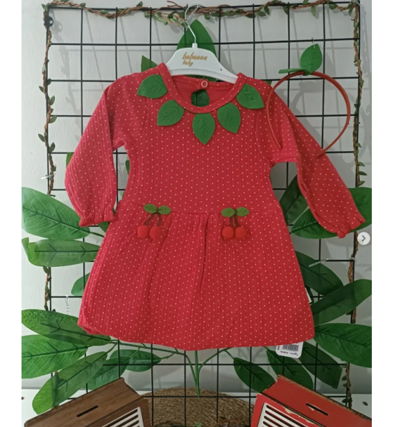 BEBEXEN KAMPANYALI PENYE BEBE ELBİSE ÇEŞİTLERİ / PONPONLU KİRAZLI VE TAÇ HEDİYELİ