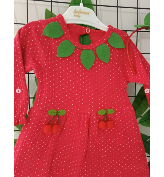 BEBEXEN KAMPANYALI PENYE BEBE ELBİSE ÇEŞİTLERİ / PONPONLU KİRAZLI VE TAÇ HEDİYELİ
