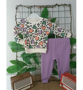 BEBECOCUKREYONU KAMPANYALI TAKIMLAR SERİSİ BEBE TAKIM / MOR LEOPAR DESEN