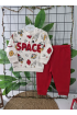 MİNİMUNDO ÜST KALİTE MEVSİMLİK PENYE KUMAŞ BEBE TAKIM ÇEŞİTLERİ / SPACE ROKET TEMALI KIRMIZI