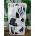 0-6 AY BBS TARAFTAR ÜÇLÜ BEBE ÇORAP SET / SİYAH BEYAZ