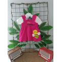 0-6 AY LUXURY ARILI BLUZLU PENYE BEBE ELBİSE / fuşya